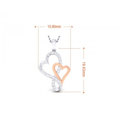 Sofy Mingling Hearts diamond pendant in 18k gold